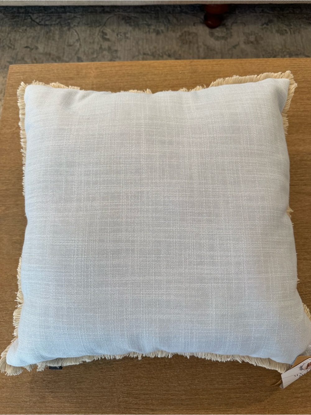 Sky blue & Neutral Fringe Decorative Throw Pillow - Brand: My Texas House